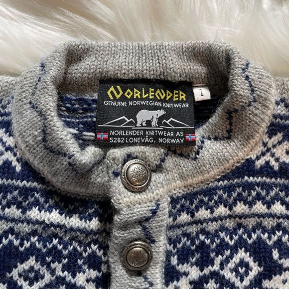 Norlender Knitwear Norwegian 100% Wool Baby Cardigan - Picture 8 of 14